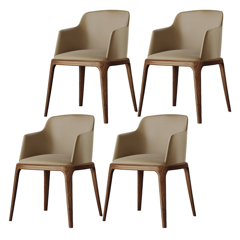 Kitchen Side Chairs Modern Solid Wood Dining Room Chair for Home Light Khaki With Arms 4 Piece Set Clearhalo 'Dining Chairs' 'Dining Tables & Seating' 'dining_chair' 'furn' 'furn_dining_chair' 'Furniture' 'furniture_dining_chair' 'Kitchen & Dining Furniture' 5064771
