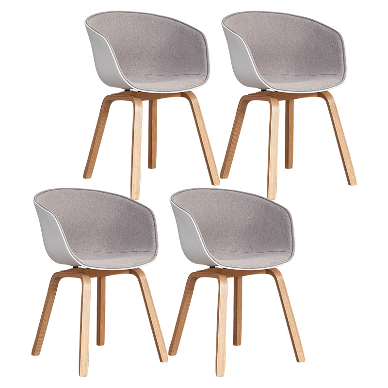 Arm Dining Chairs Modern Style Wooden Side Chairs for Dining Room Grey 4 Piece Set Clearhalo 'Dining Chairs' 'Dining Tables & Seating' 'dining_chair' 'furn' 'furn_dining_chair' 'Furniture' 'furniture_dining_chair' 'Kitchen & Dining Furniture' 5064790