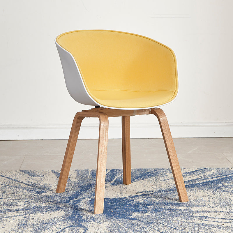Arm Dining Chairs Modern Style Wooden Side Chairs for Dining Room Yellow 1 Piece Clearhalo 'Dining Chairs' 'Dining Tables & Seating' 'dining_chair' 'furn' 'furn_dining_chair' 'Furniture' 'furniture_dining_chair' 'Kitchen & Dining Furniture' 5064792