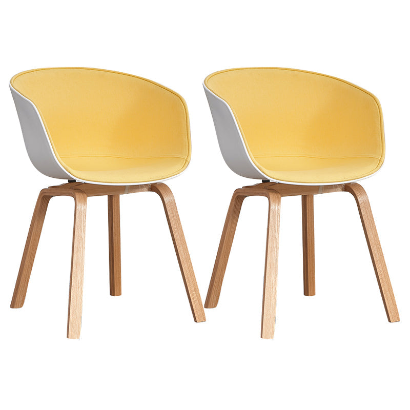Arm Dining Chairs Modern Style Wooden Side Chairs for Dining Room Yellow 2 Piece Set Clearhalo 'Dining Chairs' 'Dining Tables & Seating' 'dining_chair' 'furn' 'furn_dining_chair' 'Furniture' 'furniture_dining_chair' 'Kitchen & Dining Furniture' 5064795