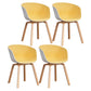Arm Dining Chairs Modern Style Wooden Side Chairs for Dining Room Yellow 4 Piece Set Clearhalo 'Dining Chairs' 'Dining Tables & Seating' 'dining_chair' 'furn' 'furn_dining_chair' 'Furniture' 'furniture_dining_chair' 'Kitchen & Dining Furniture' 5064797