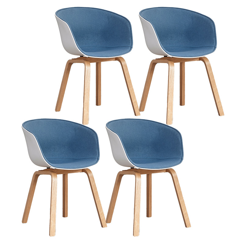 Arm Dining Chairs Modern Style Wooden Side Chairs for Dining Room Blue 4 Piece Set Clearhalo 'Dining Chairs' 'Dining Tables & Seating' 'dining_chair' 'furn' 'furn_dining_chair' 'Furniture' 'furniture_dining_chair' 'Kitchen & Dining Furniture' 5064802