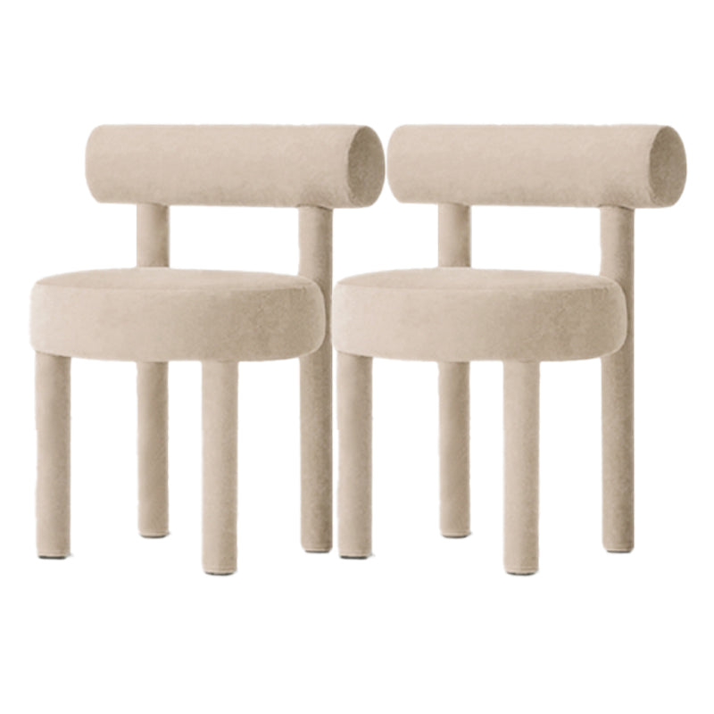 Dining Room Armless Chairs Modern Kitchen Side Chair for Home Beige 2 Piece Set Clearhalo 'Dining Chairs' 'Dining Tables & Seating' 'dining_chair' 'furn' 'furn_dining_chair' 'Furniture' 'furniture_dining_chair' 'Kitchen & Dining Furniture' 5064816