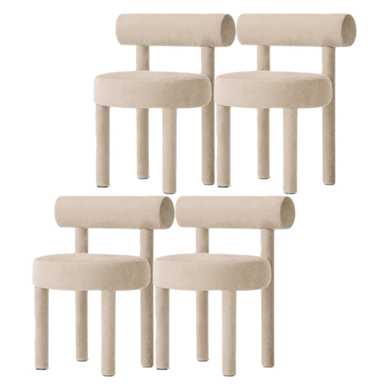 Dining Room Armless Chairs Modern Kitchen Side Chair for Home Beige 4 Piece Set Clearhalo 'Dining Chairs' 'Dining Tables & Seating' 'dining_chair' 'furn' 'furn_dining_chair' 'Furniture' 'furniture_dining_chair' 'Kitchen & Dining Furniture' 5064818