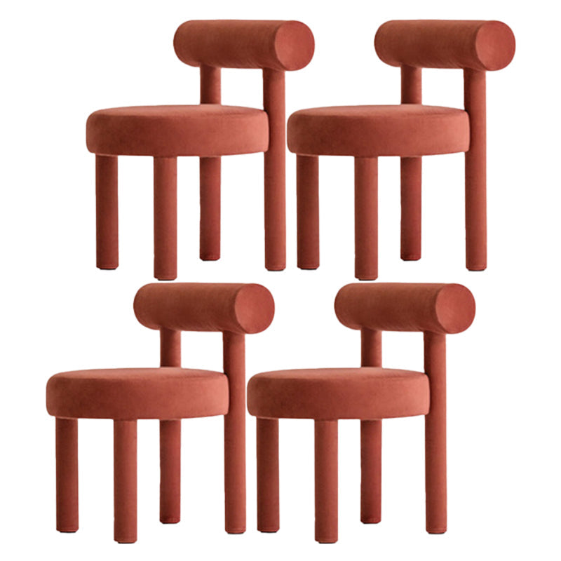 Dining Room Armless Chairs Modern Kitchen Side Chair for Home Red 4 Piece Set Clearhalo 'Dining Chairs' 'Dining Tables & Seating' 'dining_chair' 'furn' 'furn_dining_chair' 'Furniture' 'furniture_dining_chair' 'Kitchen & Dining Furniture' 5064822