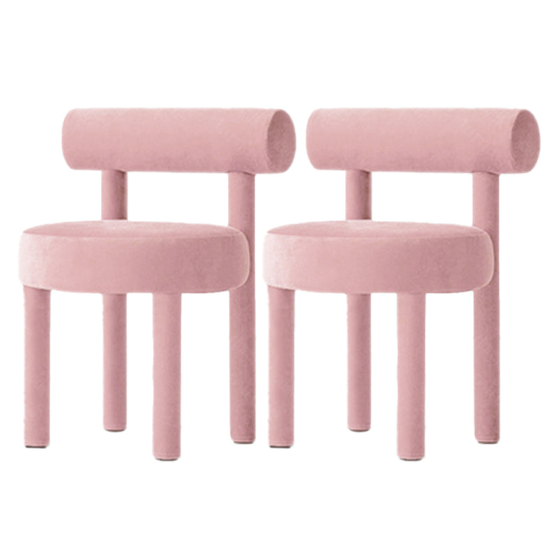 Dining Room Armless Chairs Modern Kitchen Side Chair for Home Pink 2 Piece Set Clearhalo 'Dining Chairs' 'Dining Tables & Seating' 'dining_chair' 'furn' 'furn_dining_chair' 'Furniture' 'furniture_dining_chair' 'Kitchen & Dining Furniture' 5064823