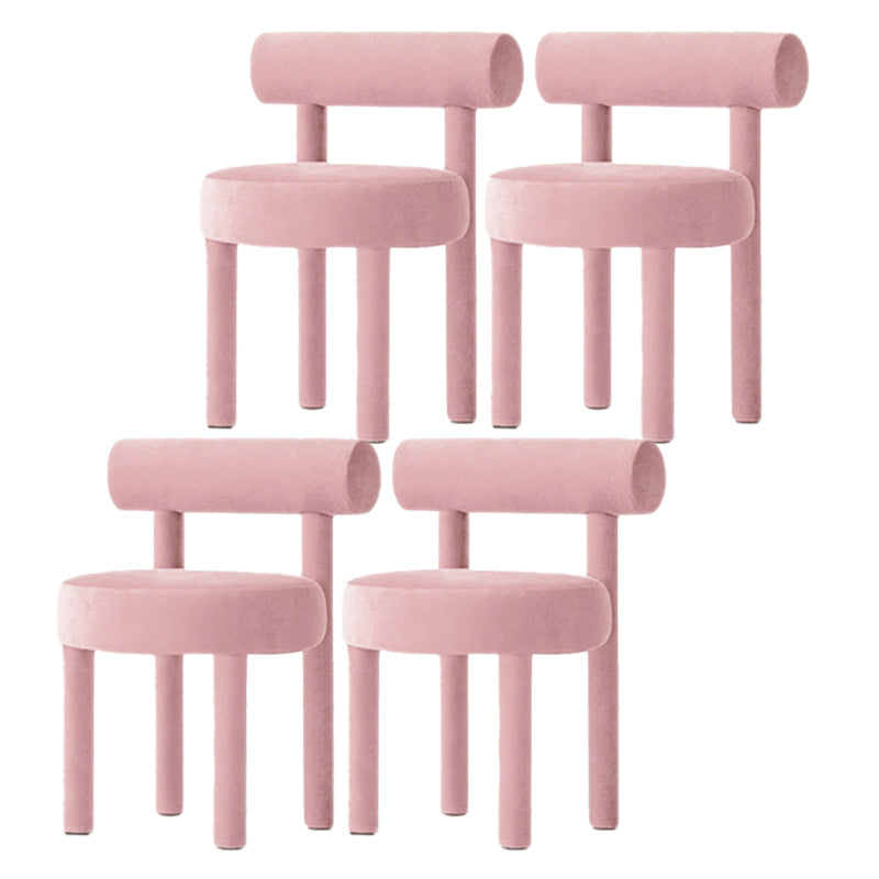 Dining Room Armless Chairs Modern Kitchen Side Chair for Home Pink 4 Piece Set Clearhalo 'Dining Chairs' 'Dining Tables & Seating' 'dining_chair' 'furn' 'furn_dining_chair' 'Furniture' 'furniture_dining_chair' 'Kitchen & Dining Furniture' 5064824