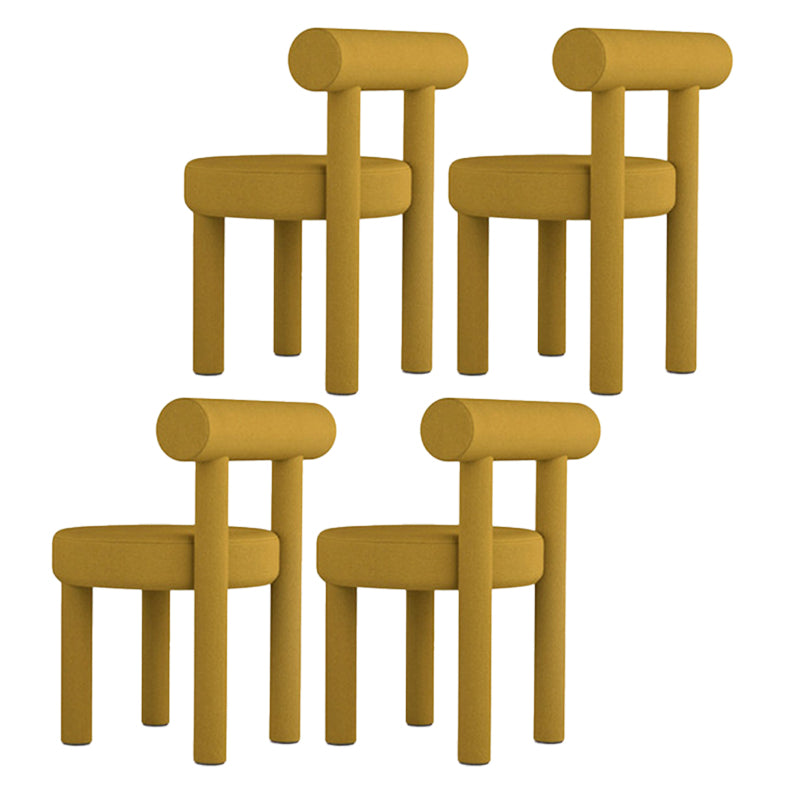Dining Room Armless Chairs Modern Kitchen Side Chair for Home Yellow 4 Piece Set Clearhalo 'Dining Chairs' 'Dining Tables & Seating' 'dining_chair' 'furn' 'furn_dining_chair' 'Furniture' 'furniture_dining_chair' 'Kitchen & Dining Furniture' 5064826