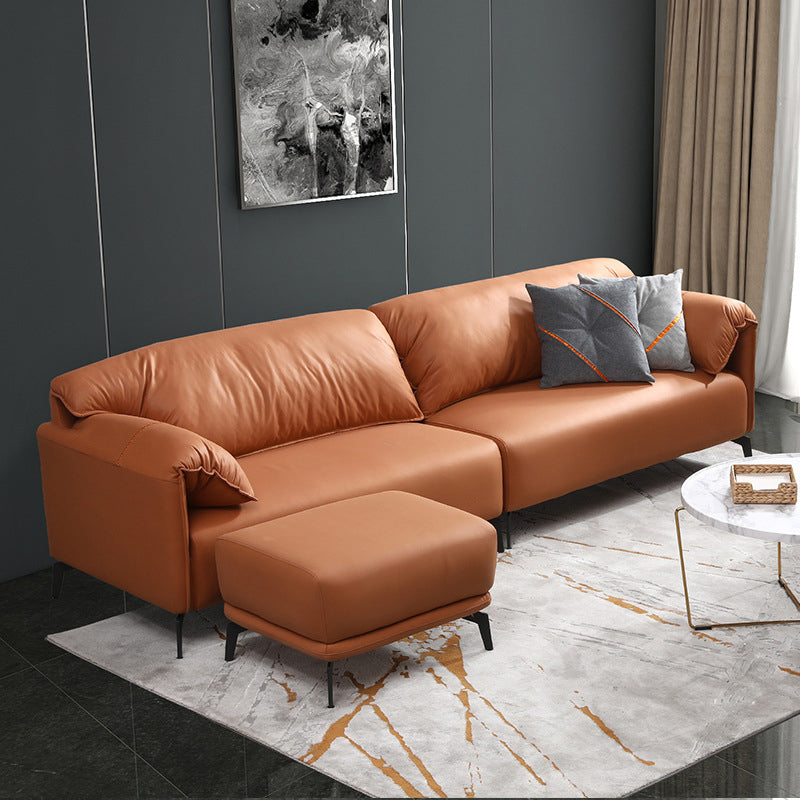2-3 Seater 29.5"H Faux Leather Pillow Top Arm Sofa for Living Room Clearhalo 'furn' 'furn_sofas' 'Furniture' 'furniture_sofas' 'Living Room Furniture' 'Sofa' 'sofas' 5064833