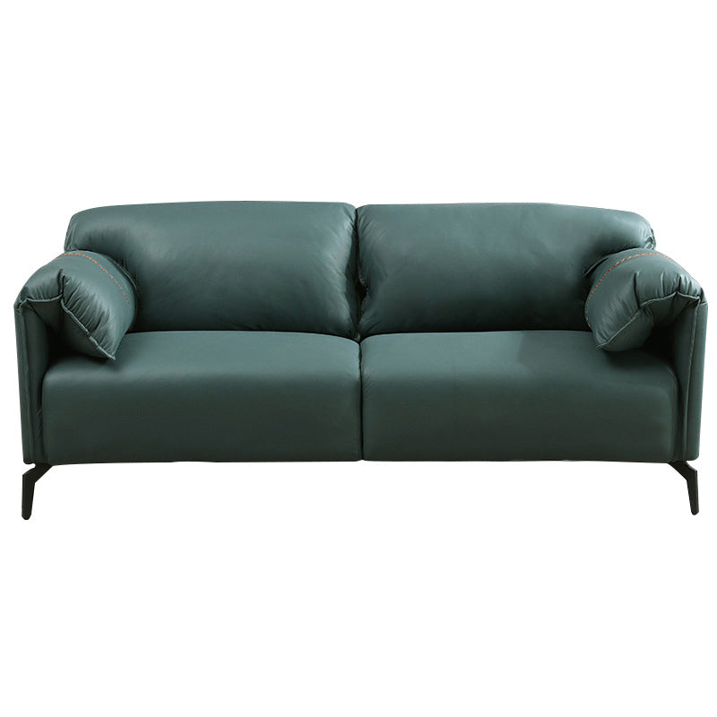 2-3 Seater 29.5"H Faux Leather Pillow Top Arm Sofa for Living Room Green Clearhalo 'furn' 'furn_sofas' 'Furniture' 'furniture_sofas' 'Living Room Furniture' 'Sofa' 'sofas' 5064836