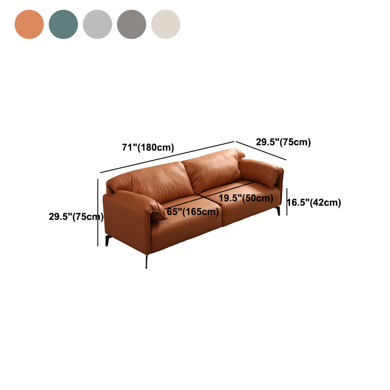 2-3 Seater 29.5"H Faux Leather Pillow Top Arm Sofa for Living Room Clearhalo 'furn' 'furn_sofas' 'Furniture' 'furniture_sofas' 'Living Room Furniture' 'Sofa' 'sofas' 5064844