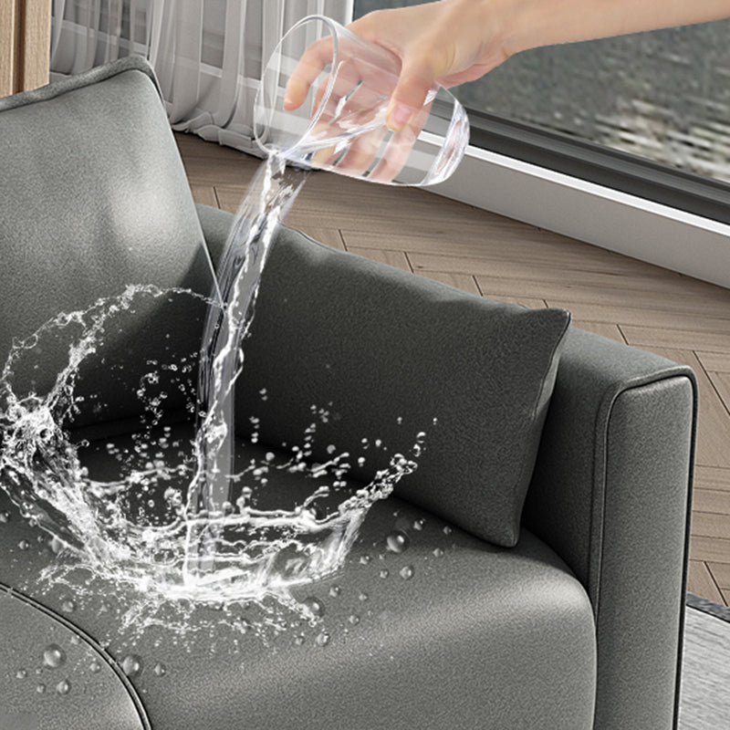 3 Seater 31.4"H Faux Leather Square Arm Sofa for Living Room Clearhalo 'furn' 'furn_sofas' 'Furniture' 'furniture_sofas' 'Living Room Furniture' 'Sofa' 'sofas' 5064856