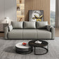 3 Seater 31.4"H Faux Leather Square Arm Sofa for Living Room Grey Faux Leather Clearhalo 'furn' 'furn_sofas' 'Furniture' 'furniture_sofas' 'Living Room Furniture' 'Sofa' 'sofas' 5064858