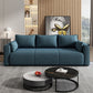 3 Seater 31.4"H Faux Leather Square Arm Sofa for Living Room Blue Suede Clearhalo 'furn' 'furn_sofas' 'Furniture' 'furniture_sofas' 'Living Room Furniture' 'Sofa' 'sofas' 5064864