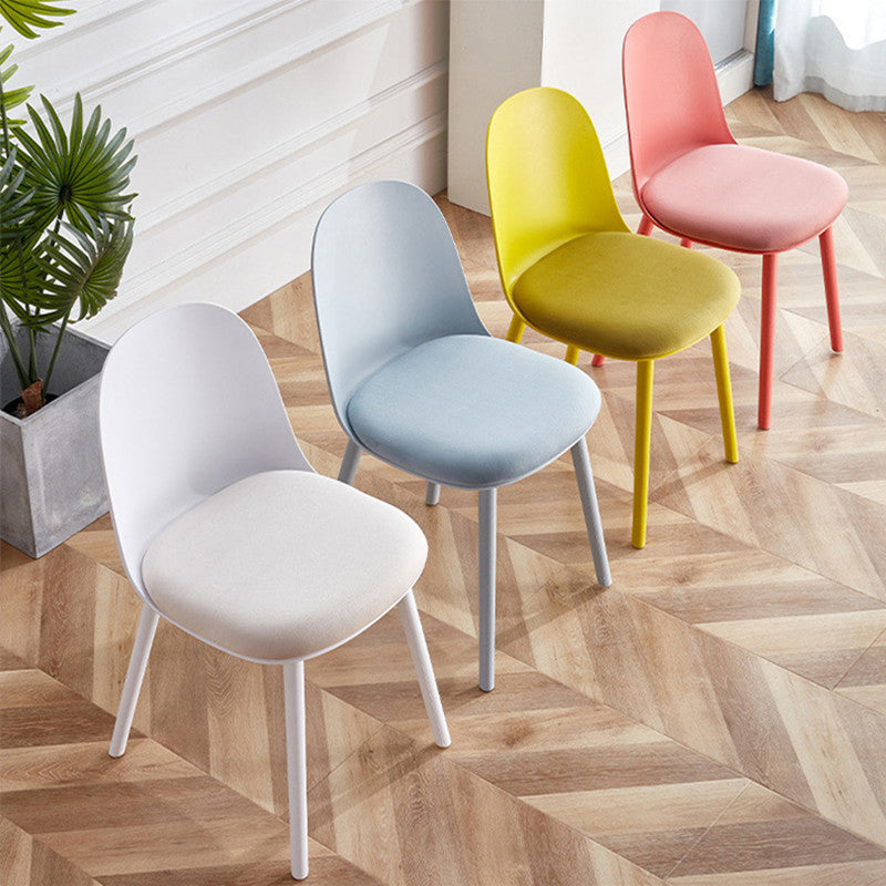 Modern Style Side Chair Plastic Upholstered Dining Side Chair for Indoor Clearhalo 'Dining Chairs' 'Dining Tables & Seating' 'dining_chair' 'furn' 'furn_dining_chair' 'Furniture' 'furniture_dining_chair' 'Kitchen & Dining Furniture' 5066711