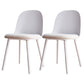 Modern Style Side Chair Plastic Upholstered Dining Side Chair for Indoor White Velvet 2 Piece Set Clearhalo 'Dining Chairs' 'Dining Tables & Seating' 'dining_chair' 'furn' 'furn_dining_chair' 'Furniture' 'furniture_dining_chair' 'Kitchen & Dining Furniture' 5066712