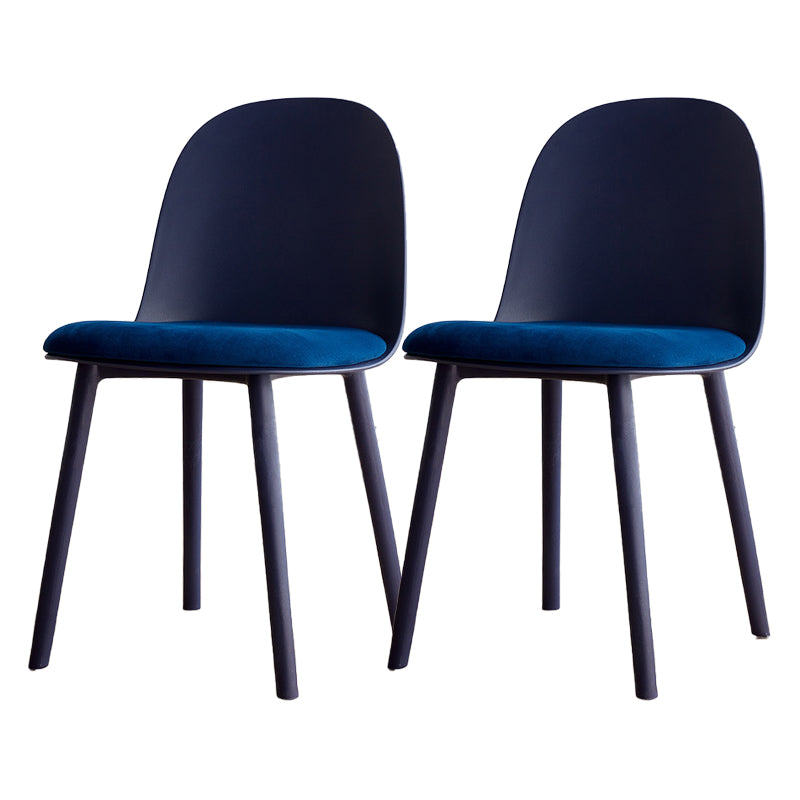 Modern Style Side Chair Plastic Upholstered Dining Side Chair for Indoor Blue 2 Piece Set Clearhalo 'Dining Chairs' 'Dining Tables & Seating' 'dining_chair' 'furn' 'furn_dining_chair' 'Furniture' 'furniture_dining_chair' 'Kitchen & Dining Furniture' 5066727