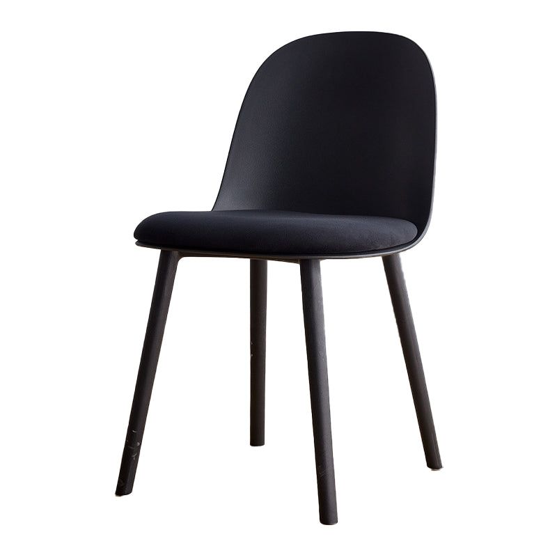 Modern Style Side Chair Plastic Upholstered Dining Side Chair for Indoor Black 1 Piece Clearhalo 'Dining Chairs' 'Dining Tables & Seating' 'dining_chair' 'furn' 'furn_dining_chair' 'Furniture' 'furniture_dining_chair' 'Kitchen & Dining Furniture' 5066729