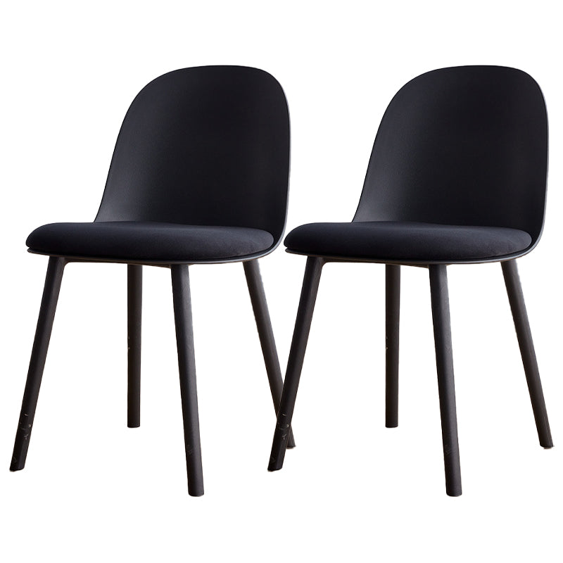 Modern Style Side Chair Plastic Upholstered Dining Side Chair for Indoor Black 2 Piece Set Clearhalo 'Dining Chairs' 'Dining Tables & Seating' 'dining_chair' 'furn' 'furn_dining_chair' 'Furniture' 'furniture_dining_chair' 'Kitchen & Dining Furniture' 5066730