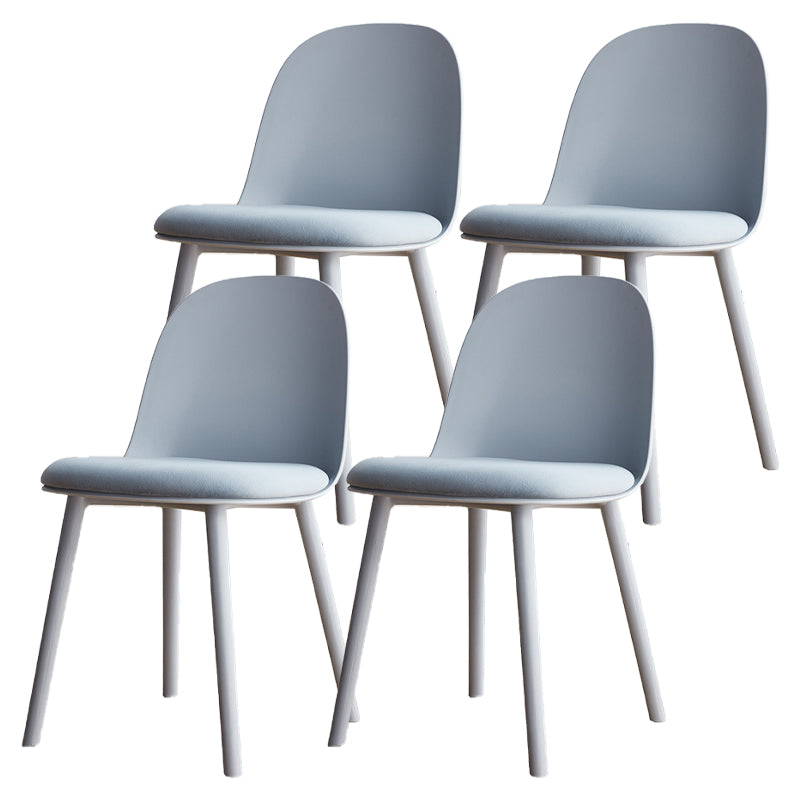 Modern Style Side Chair Plastic Upholstered Dining Side Chair for Indoor Light Gray 4 Piece Set Clearhalo 'Dining Chairs' 'Dining Tables & Seating' 'dining_chair' 'furn' 'furn_dining_chair' 'Furniture' 'furniture_dining_chair' 'Kitchen & Dining Furniture' 5066734