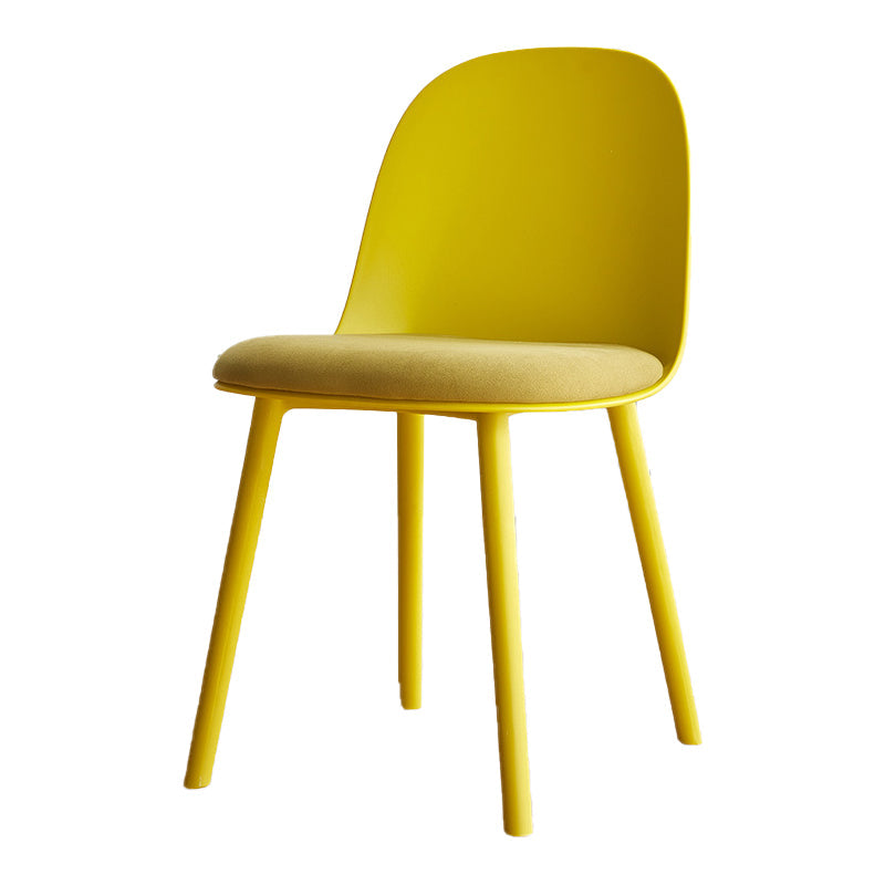 Modern Style Side Chair Plastic Upholstered Dining Side Chair for Indoor Yellow 1 Piece Clearhalo 'Dining Chairs' 'Dining Tables & Seating' 'dining_chair' 'furn' 'furn_dining_chair' 'Furniture' 'furniture_dining_chair' 'Kitchen & Dining Furniture' 5066735