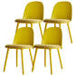 Modern Style Side Chair Plastic Upholstered Dining Side Chair for Indoor Yellow 4 Piece Set Clearhalo 'Dining Chairs' 'Dining Tables & Seating' 'dining_chair' 'furn' 'furn_dining_chair' 'Furniture' 'furniture_dining_chair' 'Kitchen & Dining Furniture' 5066737