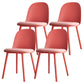 Modern Style Side Chair Plastic Upholstered Dining Side Chair for Indoor Pink 4 Piece Set Clearhalo 'Dining Chairs' 'Dining Tables & Seating' 'dining_chair' 'furn' 'furn_dining_chair' 'Furniture' 'furniture_dining_chair' 'Kitchen & Dining Furniture' 5066740