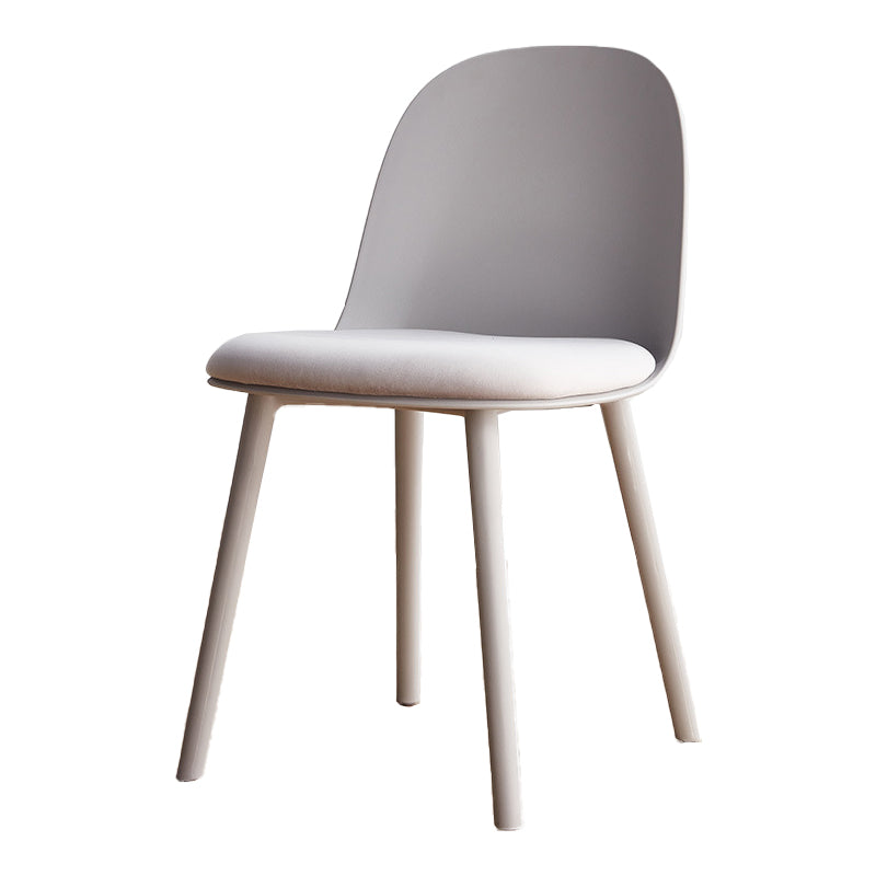 Modern Style Side Chair Plastic Upholstered Dining Side Chair for Indoor Grey Velvet 1 Piece Clearhalo 'Dining Chairs' 'Dining Tables & Seating' 'dining_chair' 'furn' 'furn_dining_chair' 'Furniture' 'furniture_dining_chair' 'Kitchen & Dining Furniture' 5066741