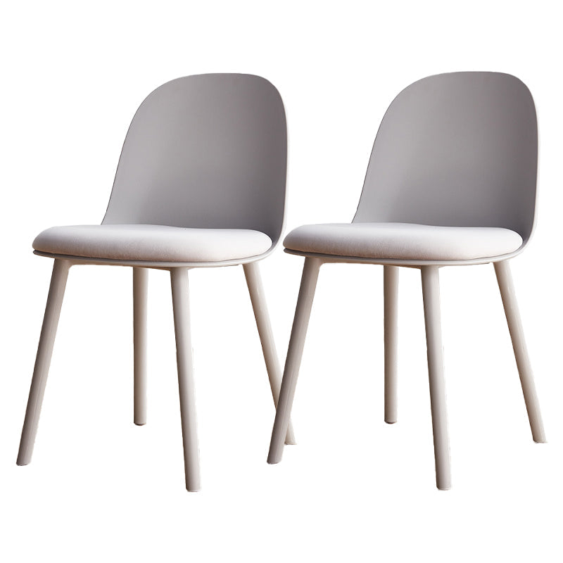Modern Style Side Chair Plastic Upholstered Dining Side Chair for Indoor Grey Velvet 2 Piece Set Clearhalo 'Dining Chairs' 'Dining Tables & Seating' 'dining_chair' 'furn' 'furn_dining_chair' 'Furniture' 'furniture_dining_chair' 'Kitchen & Dining Furniture' 5066742