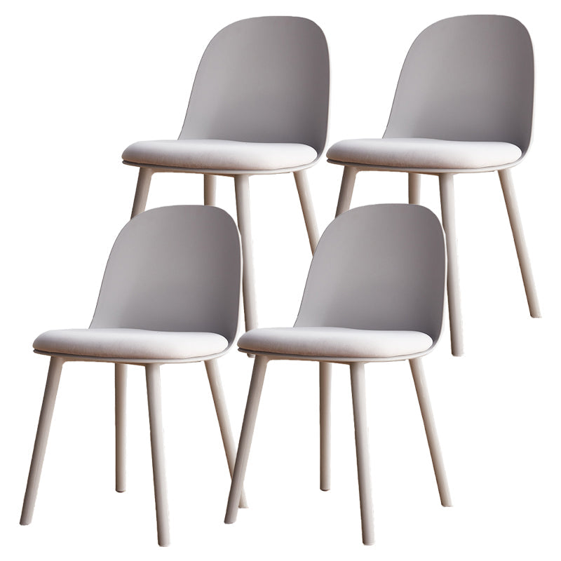 Modern Style Side Chair Plastic Upholstered Dining Side Chair for Indoor Grey Velvet 4 Piece Set Clearhalo 'Dining Chairs' 'Dining Tables & Seating' 'dining_chair' 'furn' 'furn_dining_chair' 'Furniture' 'furniture_dining_chair' 'Kitchen & Dining Furniture' 5066743
