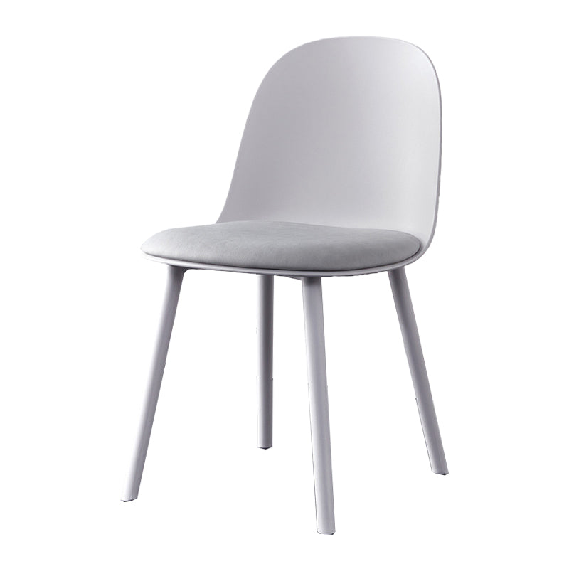 Modern Style Side Chair Plastic Upholstered Dining Side Chair for Indoor Grey Fabric 1 Piece Clearhalo 'Dining Chairs' 'Dining Tables & Seating' 'dining_chair' 'furn' 'furn_dining_chair' 'Furniture' 'furniture_dining_chair' 'Kitchen & Dining Furniture' 5066747