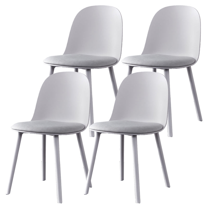 Modern Style Side Chair Plastic Upholstered Dining Side Chair for Indoor Grey Fabric 4 Piece Set Clearhalo 'Dining Chairs' 'Dining Tables & Seating' 'dining_chair' 'furn' 'furn_dining_chair' 'Furniture' 'furniture_dining_chair' 'Kitchen & Dining Furniture' 5066749
