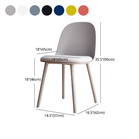 Modern Style Side Chair Plastic Upholstered Dining Side Chair for Indoor Clearhalo 'Dining Chairs' 'Dining Tables & Seating' 'dining_chair' 'furn' 'furn_dining_chair' 'Furniture' 'furniture_dining_chair' 'Kitchen & Dining Furniture' 5066750