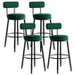 Modern Armless Backrest Counter Stool Iron Dining Room Bar Stool with Cushion and Pedal Blackish Green 4 Piece Set Clearhalo 'Bar Furniture' 'Bar Stools' 'bar_stools' 'furn' 'furn_bar_stools' 'Furniture' 'furniture_bar_stools' 'Kitchen & Dining Furniture' 5066787