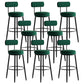 Modern Armless Backrest Counter Stool Iron Dining Room Bar Stool with Cushion and Pedal Blackish Green 8 Piece Set Clearhalo 'Bar Furniture' 'Bar Stools' 'bar_stools' 'furn' 'furn_bar_stools' 'Furniture' 'furniture_bar_stools' 'Kitchen & Dining Furniture' 5066790