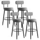 Modern Armless Backrest Counter Stool Iron Dining Room Bar Stool with Cushion and Pedal Grey 4 Piece Set Clearhalo 'Bar Furniture' 'Bar Stools' 'bar_stools' 'furn' 'furn_bar_stools' 'Furniture' 'furniture_bar_stools' 'Kitchen & Dining Furniture' 5066797