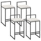 Modern Backrest Armless Counter Stool Iron Cafe Bar Stool with Velvet Cushion and Pedal White 4 Piece Set Clearhalo 'Bar Furniture' 'Bar Stools' 'bar_stools' 'furn' 'furn_bar_stools' 'Furniture' 'furniture_bar_stools' 'Kitchen & Dining Furniture' 5066804