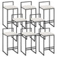Modern Backrest Armless Counter Stool Iron Cafe Bar Stool with Velvet Cushion and Pedal White 8 Piece Set Clearhalo 'Bar Furniture' 'Bar Stools' 'bar_stools' 'furn' 'furn_bar_stools' 'Furniture' 'furniture_bar_stools' 'Kitchen & Dining Furniture' 5066808