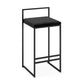 Modern Backrest Armless Counter Stool Iron Cafe Bar Stool with Velvet Cushion and Pedal Clearhalo 'Bar Furniture' 'Bar Stools' 'bar_stools' 'furn' 'furn_bar_stools' 'Furniture' 'furniture_bar_stools' 'Kitchen & Dining Furniture' 5066811