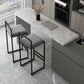 Modern Backrest Armless Counter Stool Iron Cafe Bar Stool with Velvet Cushion and Pedal Clearhalo 'Bar Furniture' 'Bar Stools' 'bar_stools' 'furn' 'furn_bar_stools' 'Furniture' 'furniture_bar_stools' 'Kitchen & Dining Furniture' 5066820