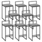 Modern Backrest Armless Counter Stool Iron Cafe Bar Stool with Velvet Cushion and Pedal Gray 8 Piece Set Clearhalo 'Bar Furniture' 'Bar Stools' 'bar_stools' 'furn' 'furn_bar_stools' 'Furniture' 'furniture_bar_stools' 'Kitchen & Dining Furniture' 5066825