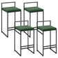 Modern Backrest Armless Counter Stool Iron Cafe Bar Stool with Velvet Cushion and Pedal Green 4 Piece Set Clearhalo 'Bar Furniture' 'Bar Stools' 'bar_stools' 'furn' 'furn_bar_stools' 'Furniture' 'furniture_bar_stools' 'Kitchen & Dining Furniture' 5066828