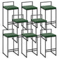 Modern Backrest Armless Counter Stool Iron Cafe Bar Stool with Velvet Cushion and Pedal Green 8 Piece Set Clearhalo 'Bar Furniture' 'Bar Stools' 'bar_stools' 'furn' 'furn_bar_stools' 'Furniture' 'furniture_bar_stools' 'Kitchen & Dining Furniture' 5066832