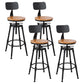 Industrial Bar and Counter Stool Adjustable Height Stool with 4 Black Legs Light Brown 4 Piece Set Low Back Clearhalo 'Bar Furniture' 'Bar Stools' 'bar_stools' 'furn' 'furn_bar_stools' 'Furniture' 'furniture_bar_stools' 'Kitchen & Dining Furniture' 5066837