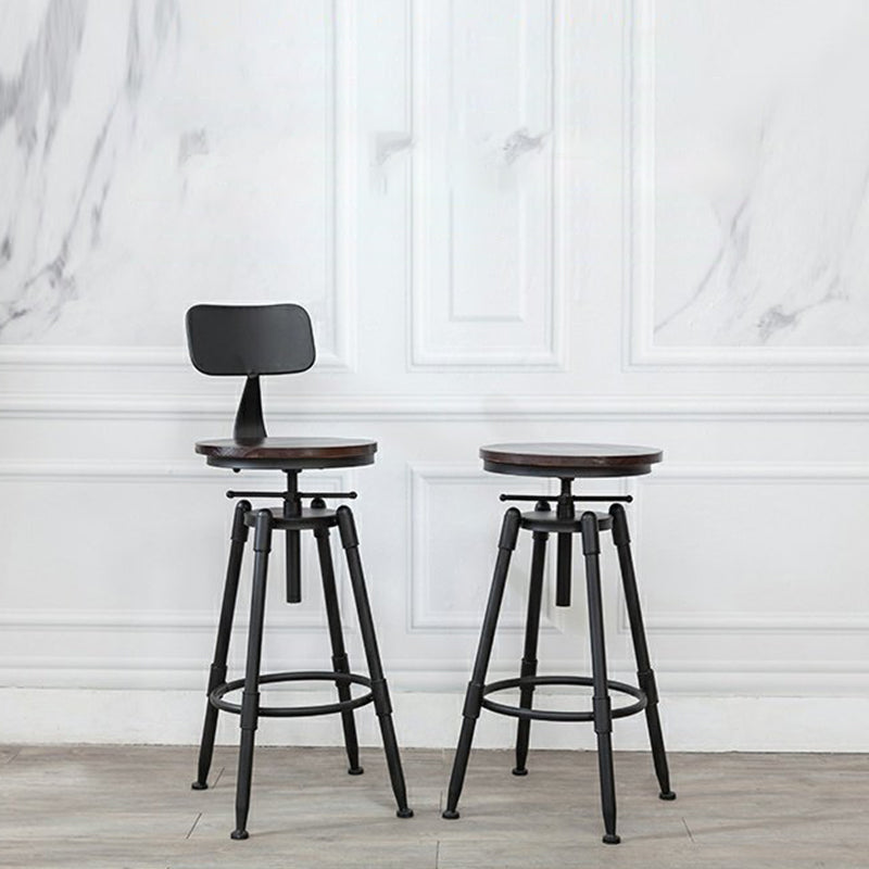 Industrial Bar and Counter Stool Adjustable Height Stool with 4 Black Legs Clearhalo 'Bar Furniture' 'Bar Stools' 'bar_stools' 'furn' 'furn_bar_stools' 'Furniture' 'furniture_bar_stools' 'Kitchen & Dining Furniture' 5066839