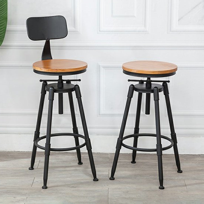 Industrial Bar and Counter Stool Adjustable Height Stool with 4 Black Legs Clearhalo 'Bar Furniture' 'Bar Stools' 'bar_stools' 'furn' 'furn_bar_stools' 'Furniture' 'furniture_bar_stools' 'Kitchen & Dining Furniture' 5066841