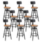 Industrial Bar and Counter Stool Adjustable Height Stool with 4 Black Legs Light Brown 8 Piece Set Low Back Clearhalo 'Bar Furniture' 'Bar Stools' 'bar_stools' 'furn' 'furn_bar_stools' 'Furniture' 'furniture_bar_stools' 'Kitchen & Dining Furniture' 5066842