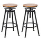 Industrial Bar and Counter Stool Adjustable Height Stool with 4 Black Legs Light Brown 2 Piece Set Backless Clearhalo 'Bar Furniture' 'Bar Stools' 'bar_stools' 'furn' 'furn_bar_stools' 'Furniture' 'furniture_bar_stools' 'Kitchen & Dining Furniture' 5066843