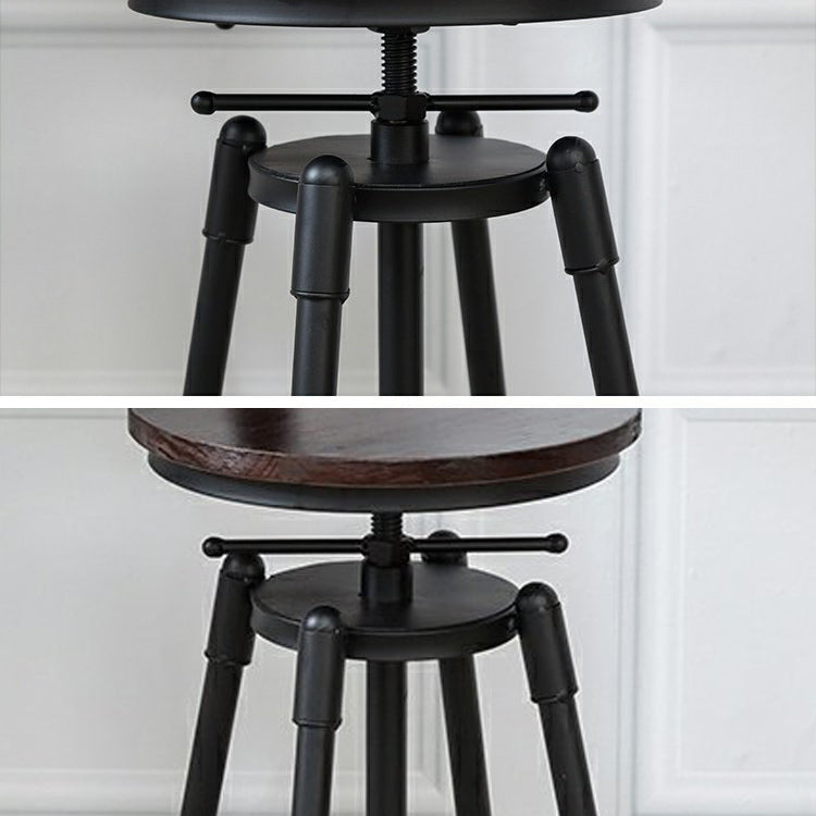 Industrial Bar and Counter Stool Adjustable Height Stool with 4 Black Legs Clearhalo 'Bar Furniture' 'Bar Stools' 'bar_stools' 'furn' 'furn_bar_stools' 'Furniture' 'furniture_bar_stools' 'Kitchen & Dining Furniture' 5066845