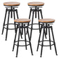 Industrial Bar and Counter Stool Adjustable Height Stool with 4 Black Legs Light Brown 4 Piece Set Backless Clearhalo 'Bar Furniture' 'Bar Stools' 'bar_stools' 'furn' 'furn_bar_stools' 'Furniture' 'furniture_bar_stools' 'Kitchen & Dining Furniture' 5066846